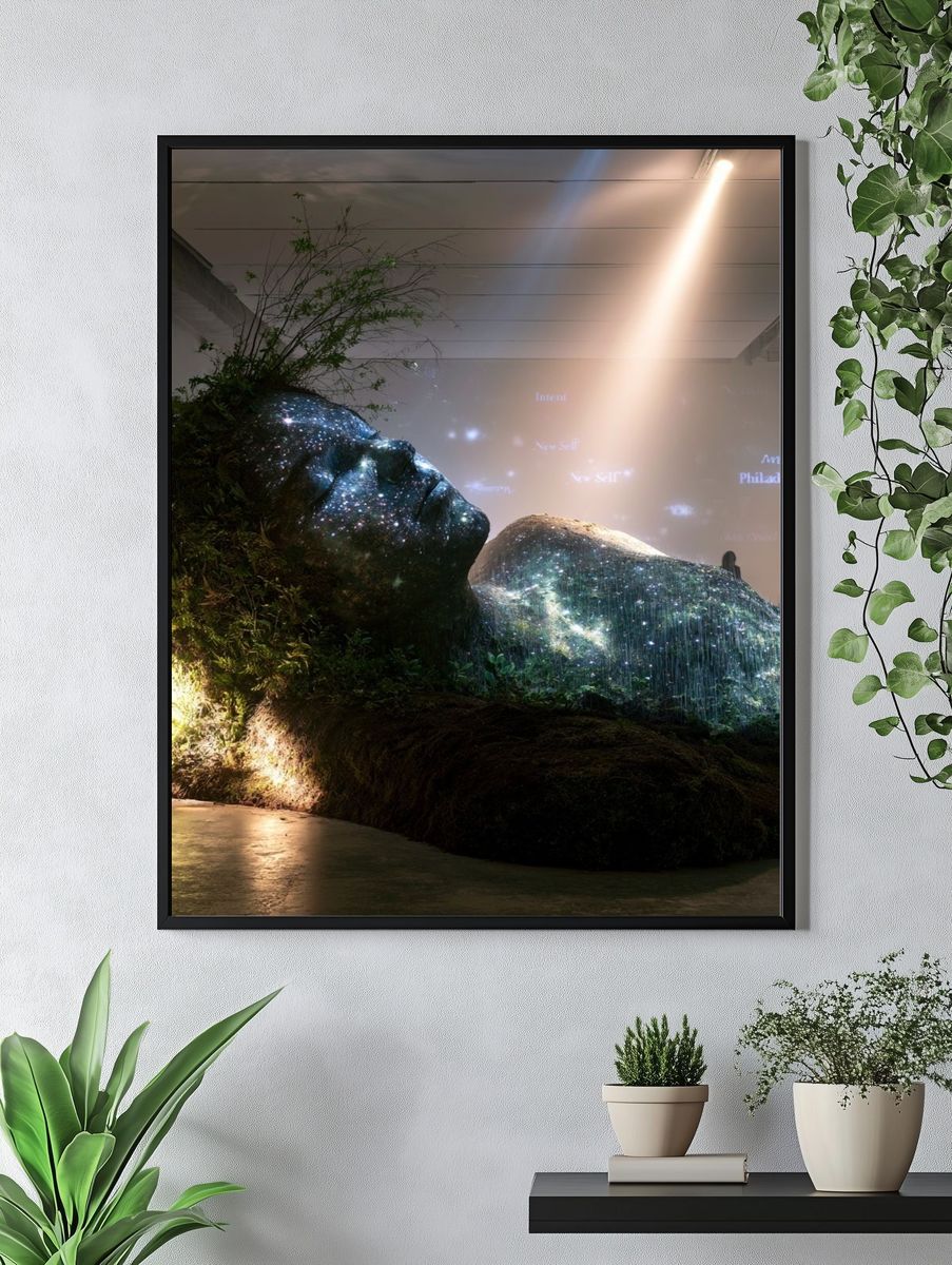 Cosmic Earth Figure Photography Print. — room view 4