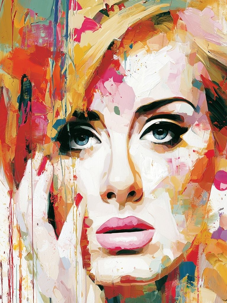Colorful Woman Portrait Print. poster detail