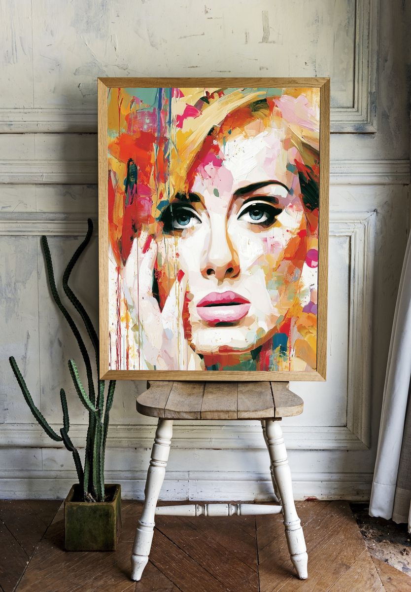 Colorful Woman Portrait Print. room preview