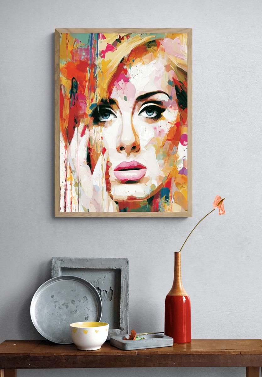 Colorful Woman Portrait Print. — room view 3