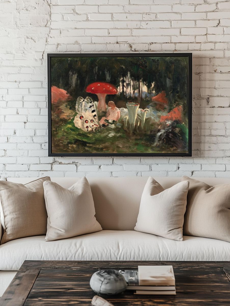 princess butterfly underneath fly agaric. room preview