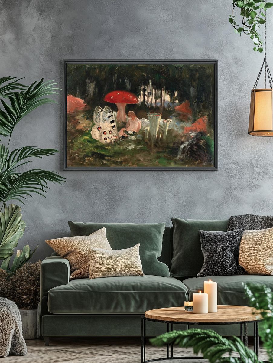 princess butterfly underneath fly agaric. — room view 4