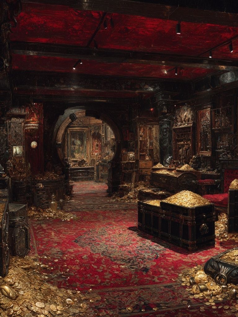 Gilded Treasure Room Fine-Art Poster. poster detail