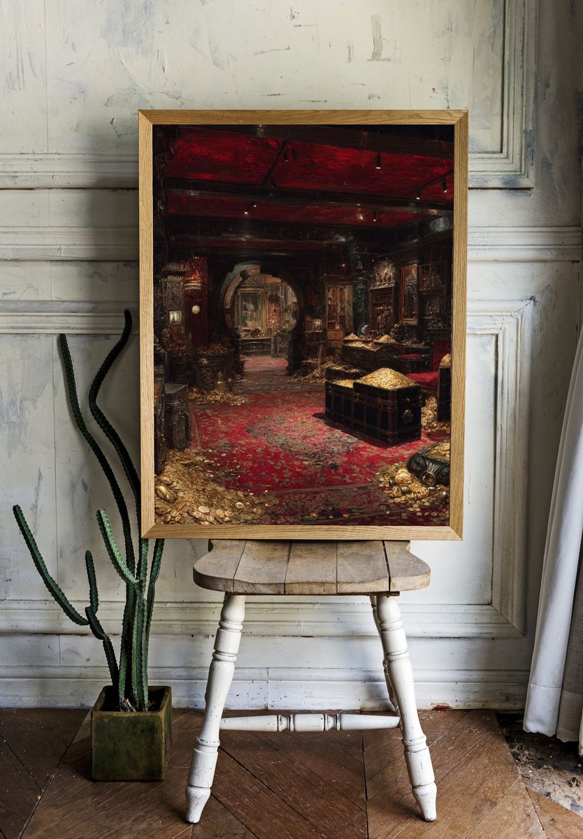 Gilded Treasure Room Fine-Art Poster. — room view 1