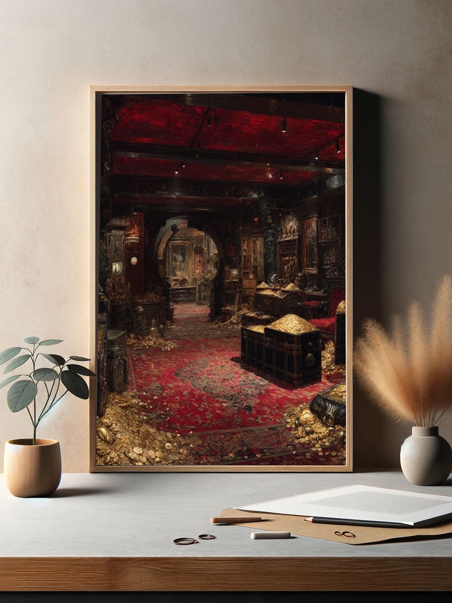 Gilded Treasure Room Fine-Art Poster. — room view 2