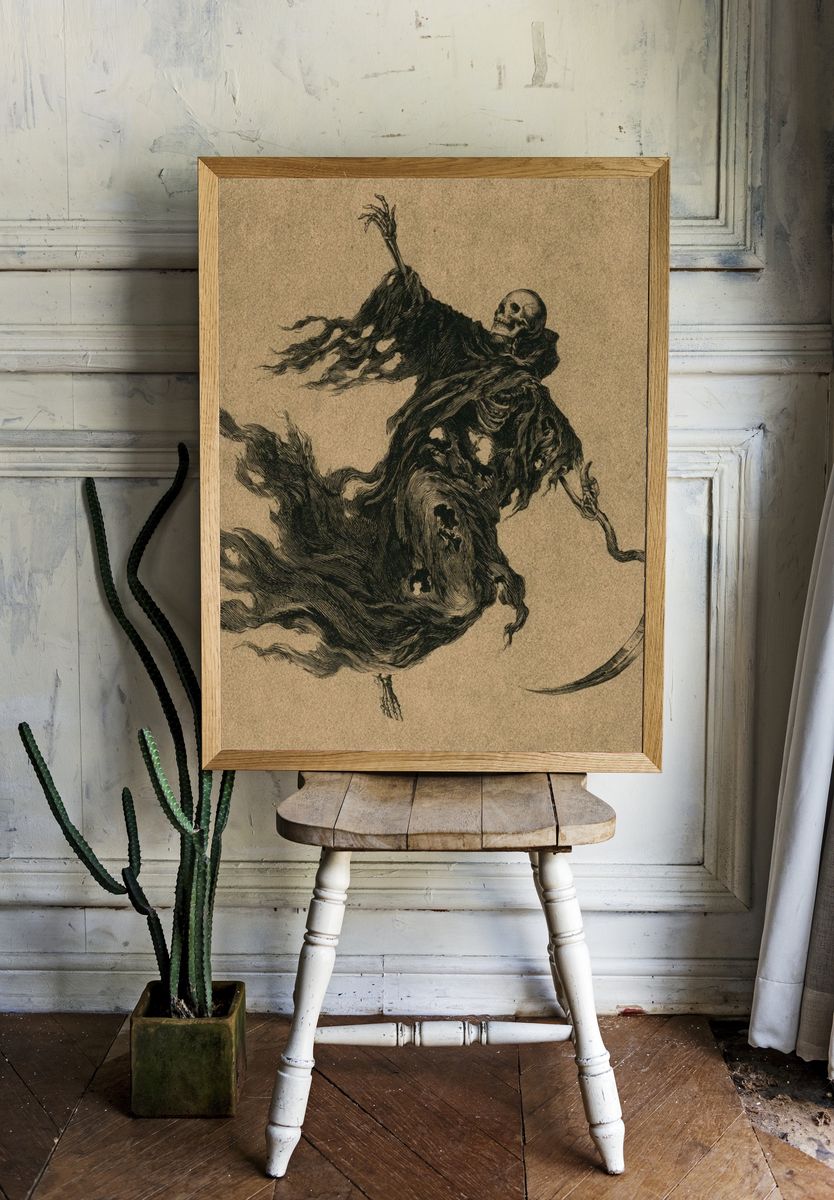 Grim Reaper Ink Poster. room preview