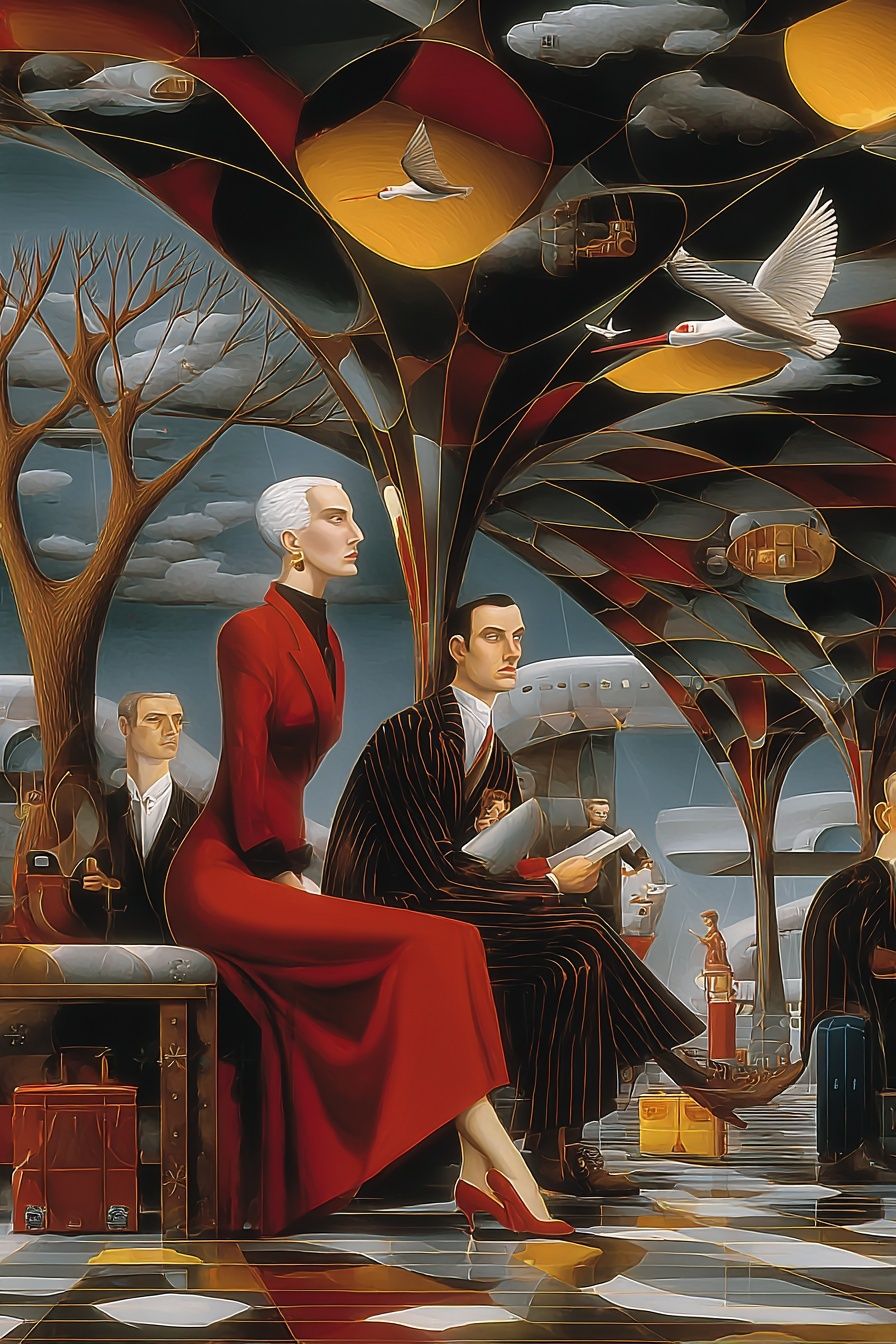 Surreal Airport Lounge Poster. poster — fine-art art