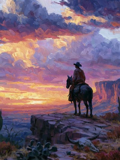 Desert Rider Sunset Print.