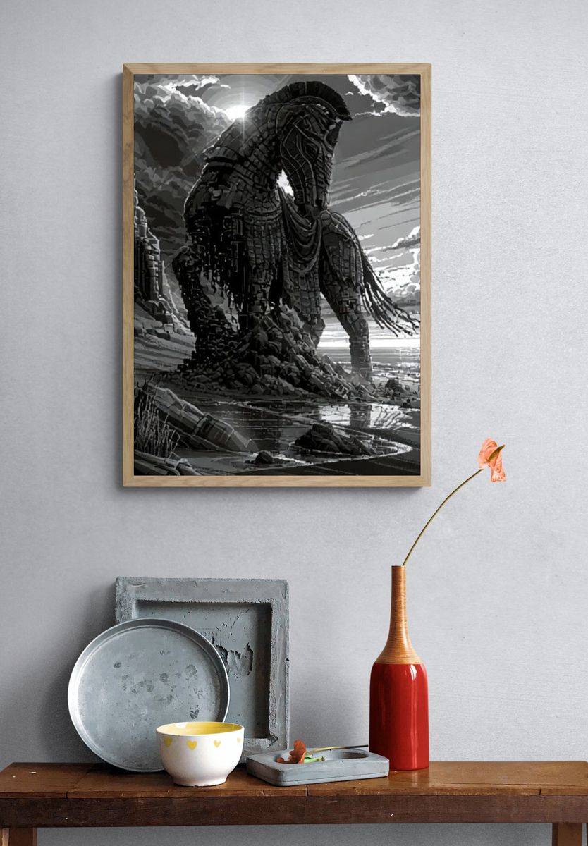 Stone Horse Surrealism Print. — room view 3