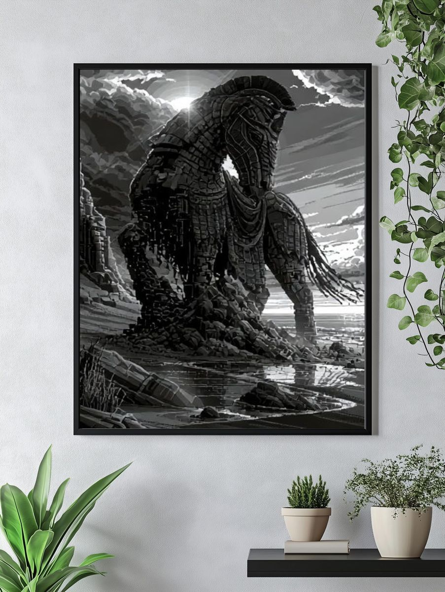Stone Horse Surrealism Print. — room view 4