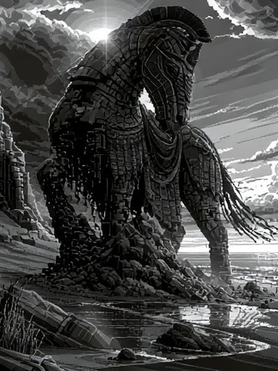 Stone Horse Surrealism Print.