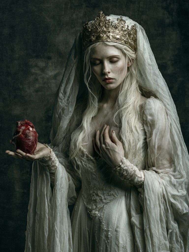 Gothic Queen with Heart Print. poster — fine-art art