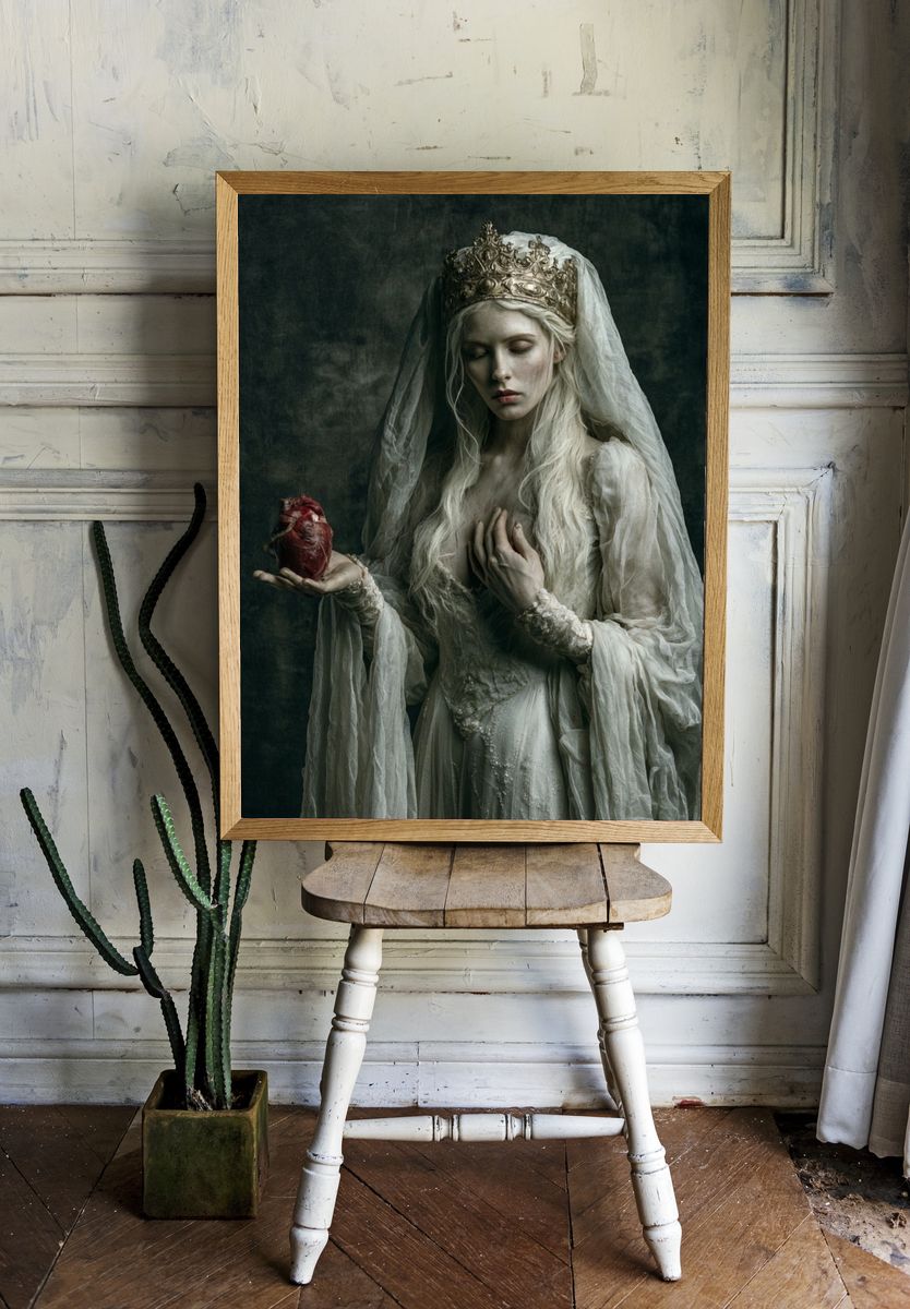 Gothic Queen with Heart Print. room preview