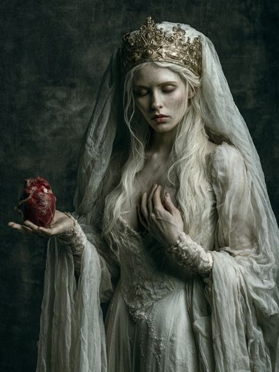 Gothic Queen with Heart Print.