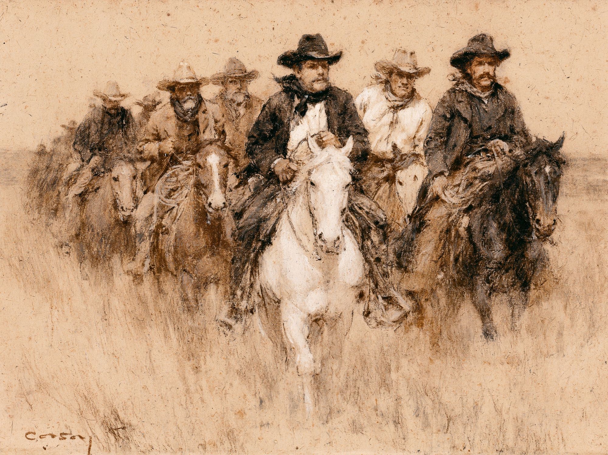 Cowboys on Horseback Fine-Art Print. poster — fine-art art