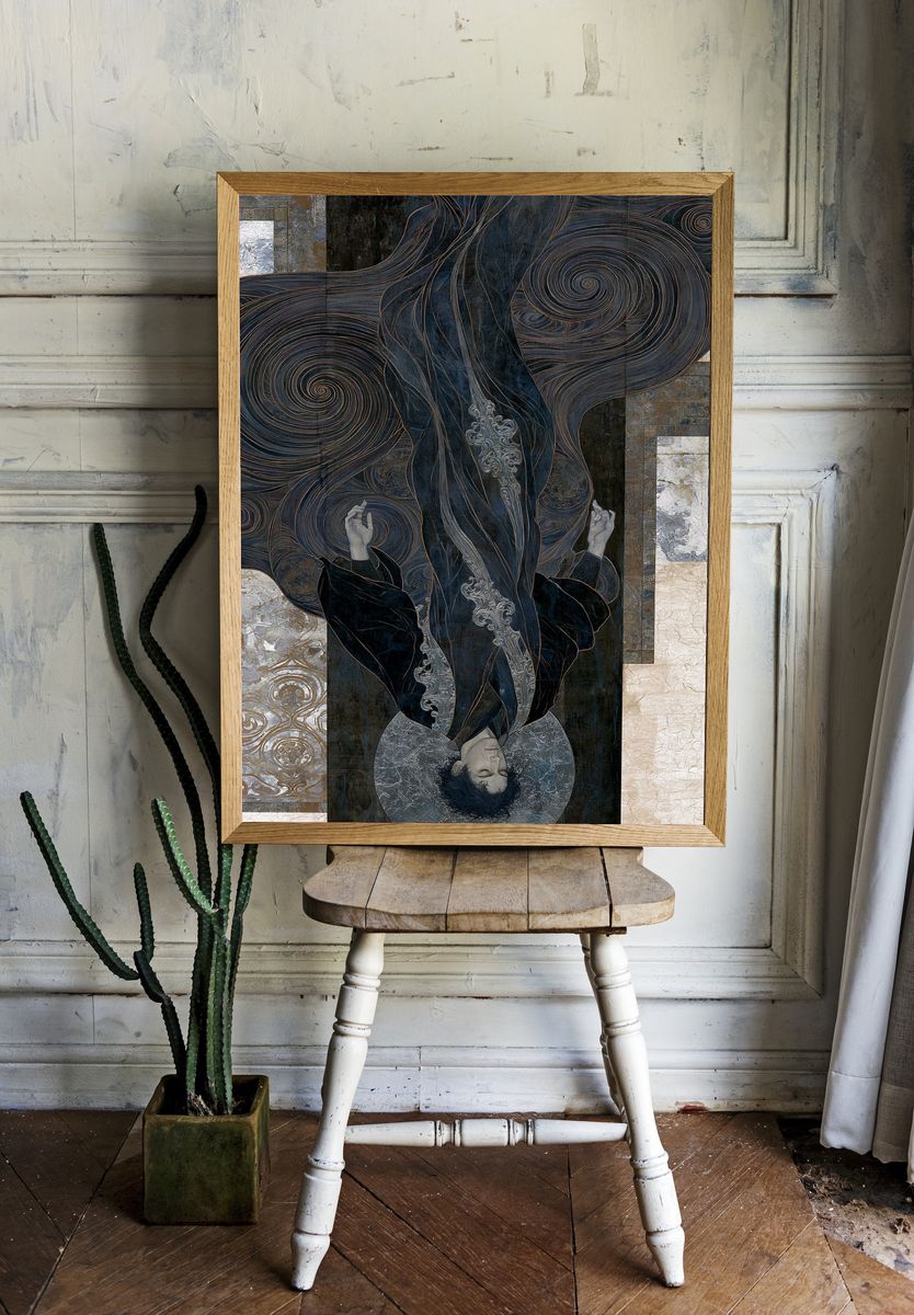 Mystic Figure Surrealism Poster. room preview