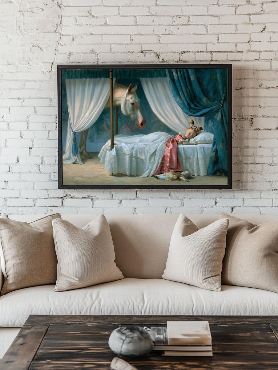 Surreal Sleeping Girl Fine-Art Print. room preview