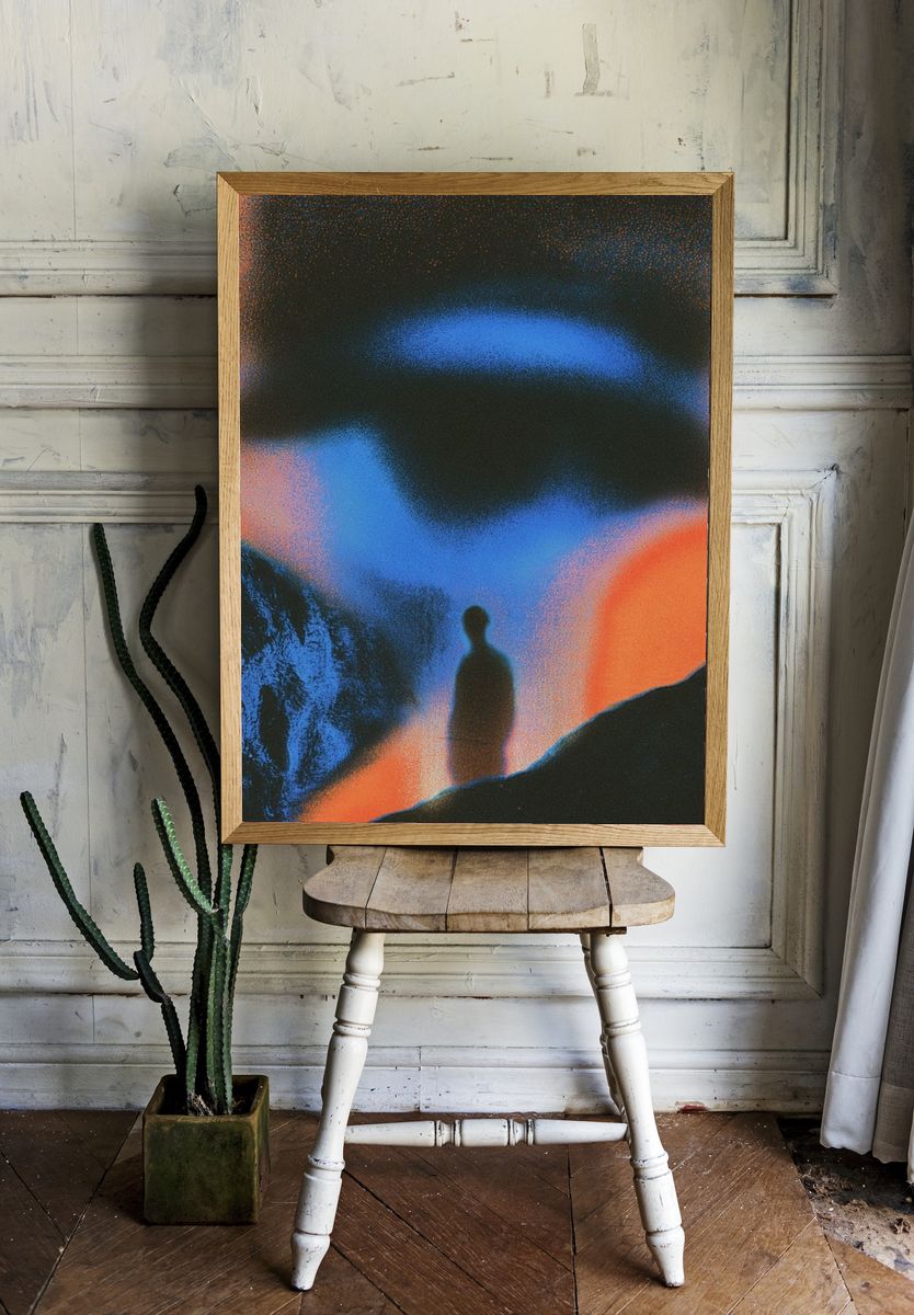 Surreal Silhouette Landscape Print. — room view 1