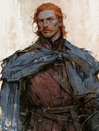 Red-Haired Warrior Portrait Print.