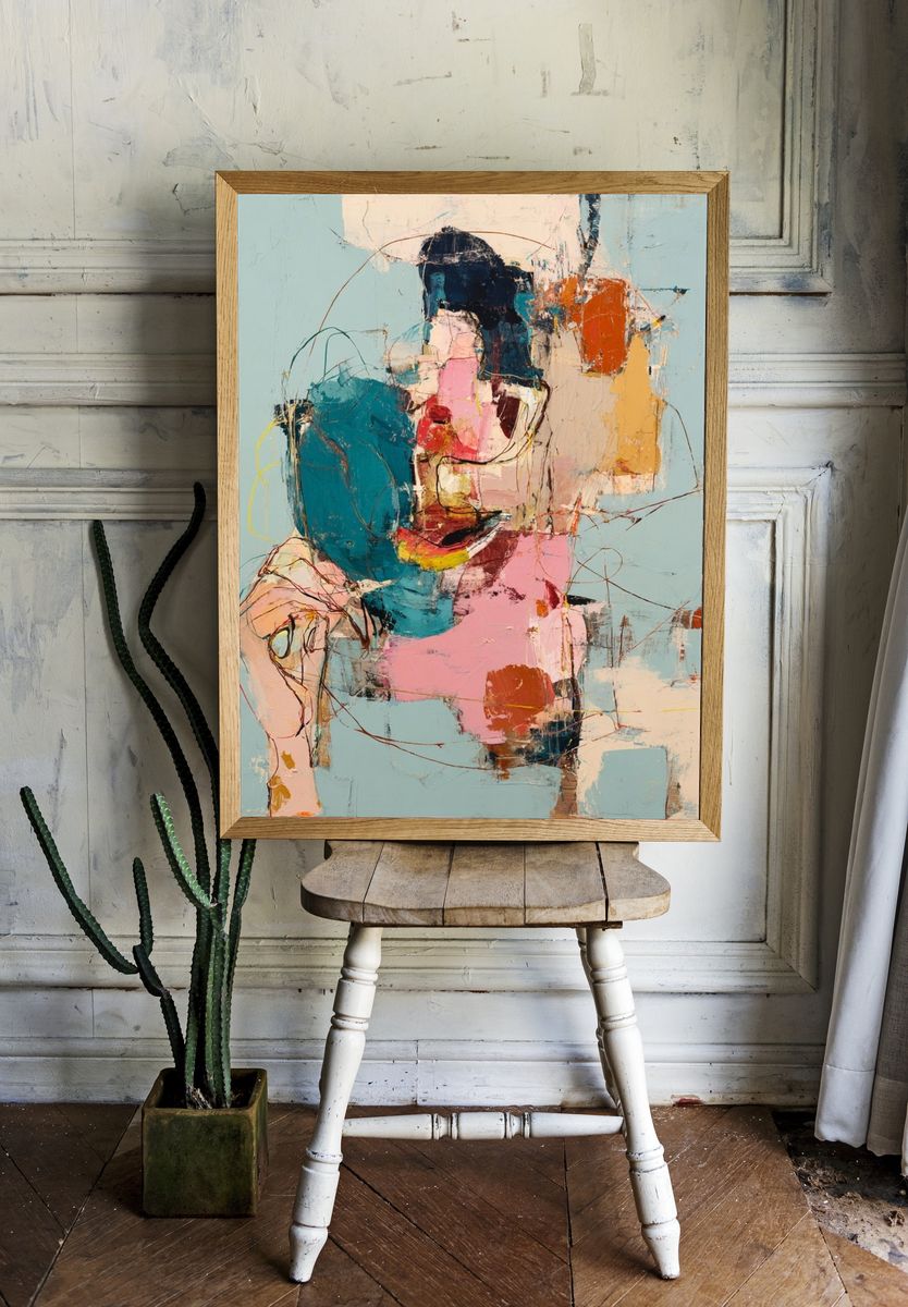 Pastel Abstract Figure Poster. room preview