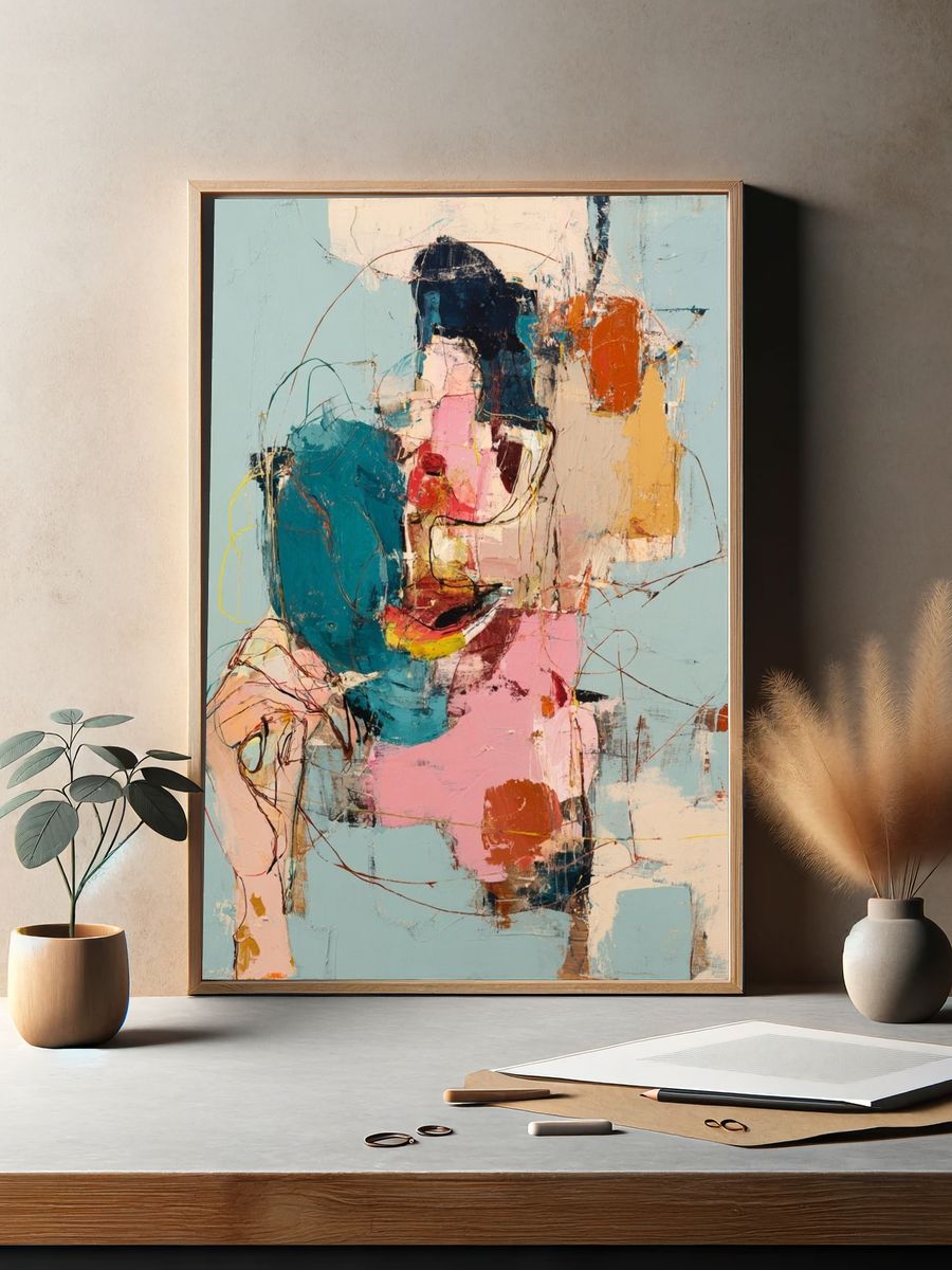 Pastel Abstract Figure Poster. — room view 2