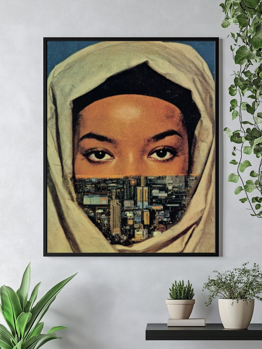 Surreal Veiled Portrait Print. — room view 4