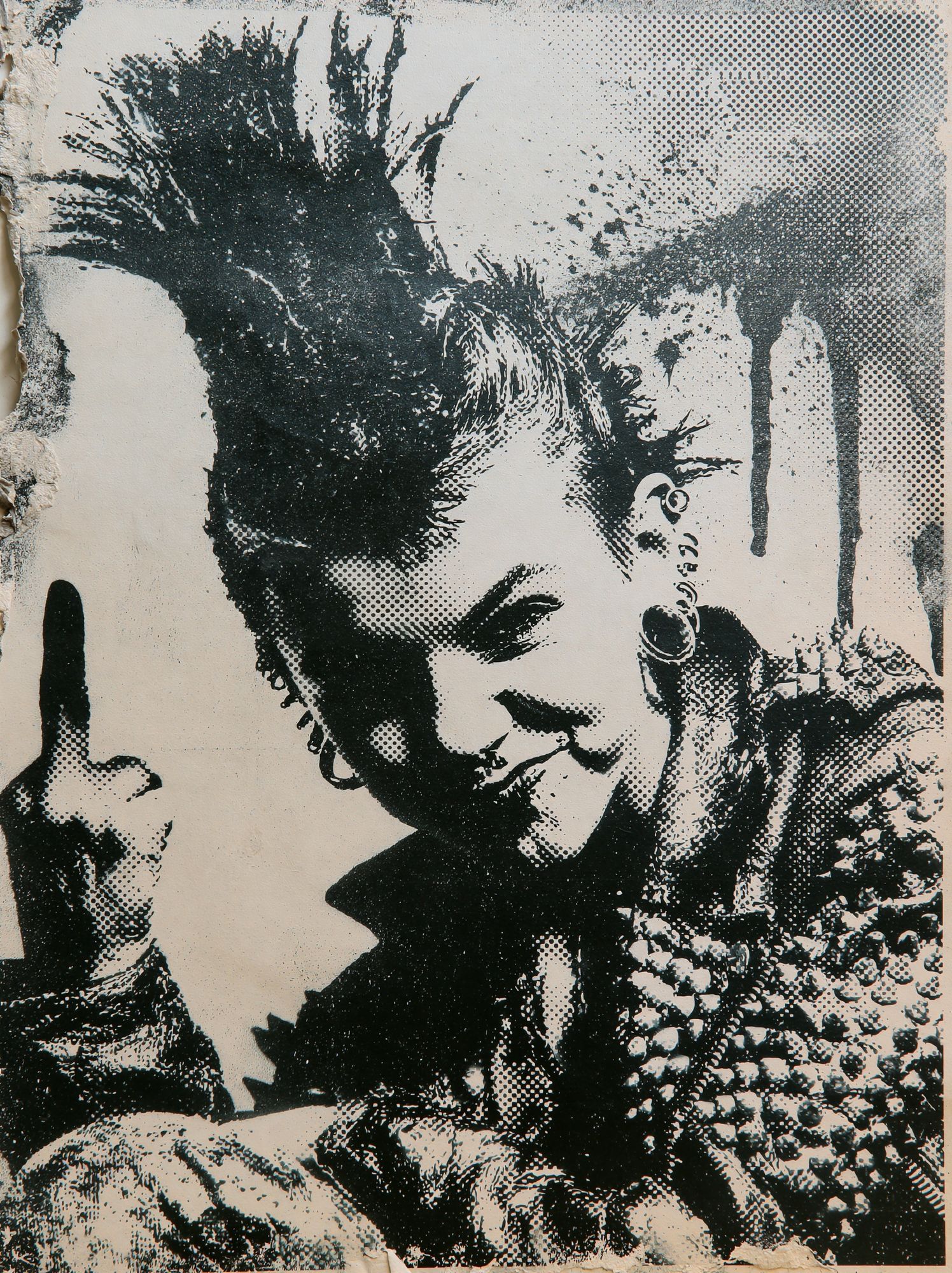 Punk Portrait Black-White Poster. poster — fine-art art