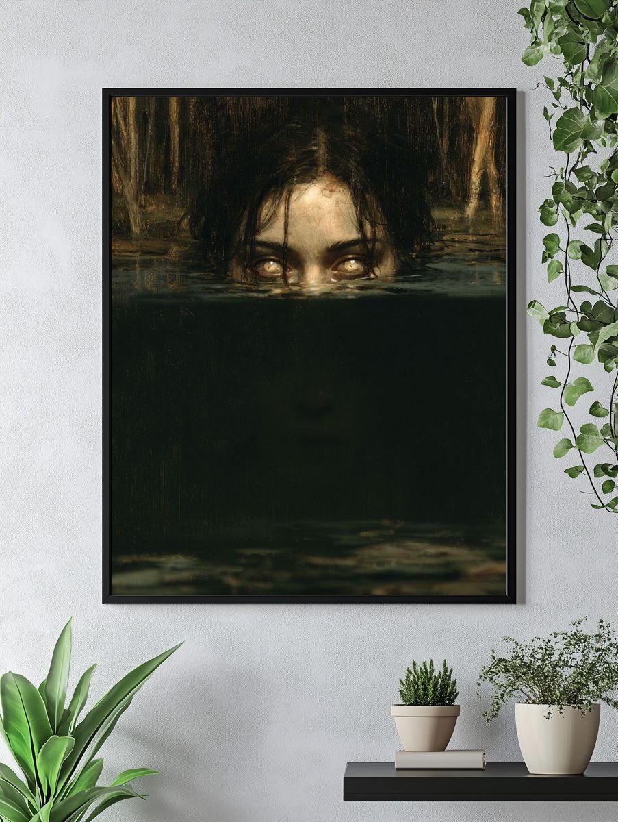 Submerged Eyes Horror Print. — room view 4