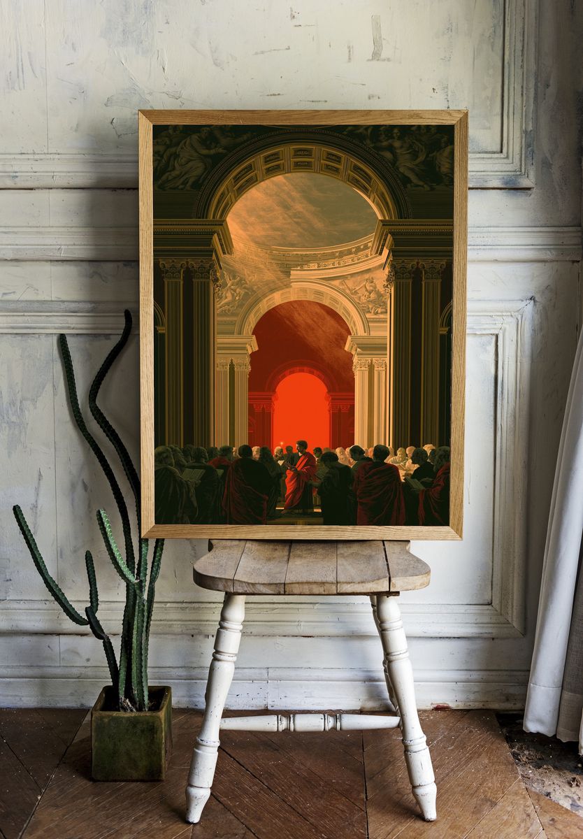 Classical Hall with Red Figure Poster. — room view 1
