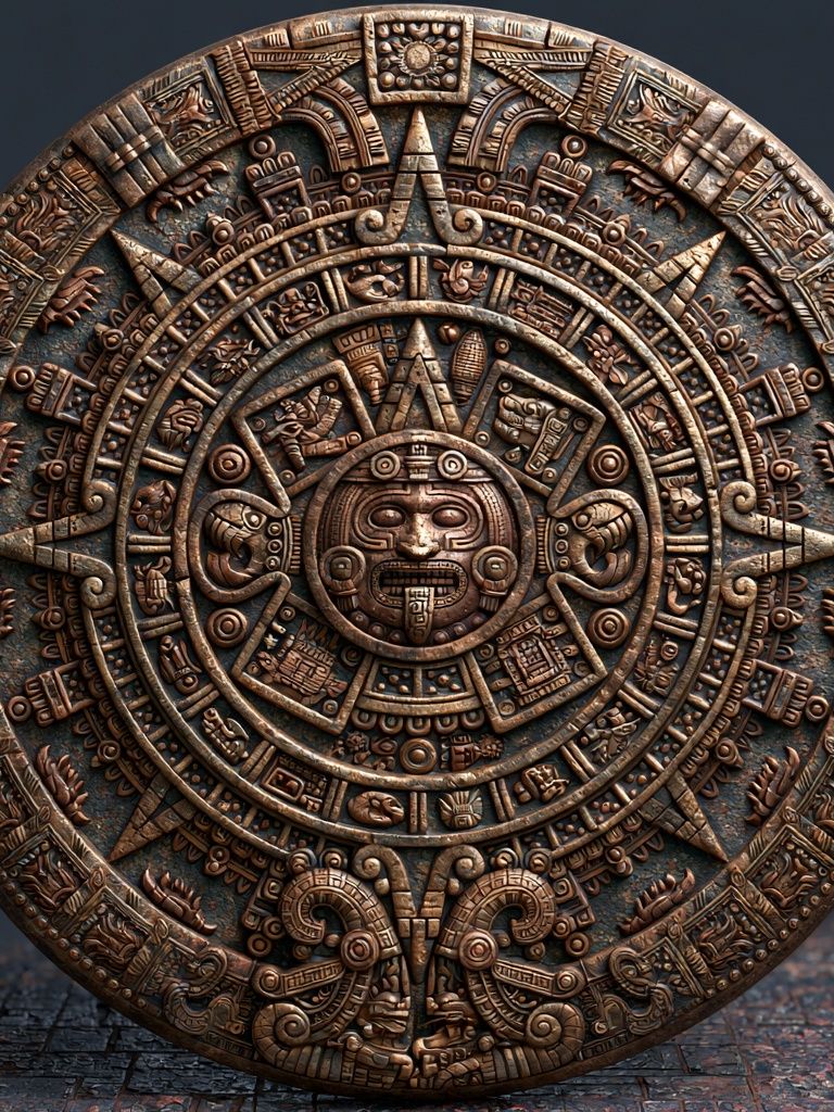 Mayan Calendar Relief Poster. poster — fine-art art