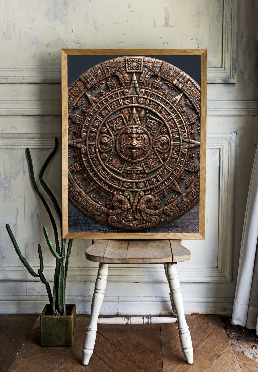 Mayan Calendar Relief Poster. room preview