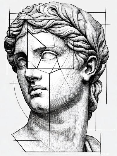 Classical Bust Line Art Poster. poster