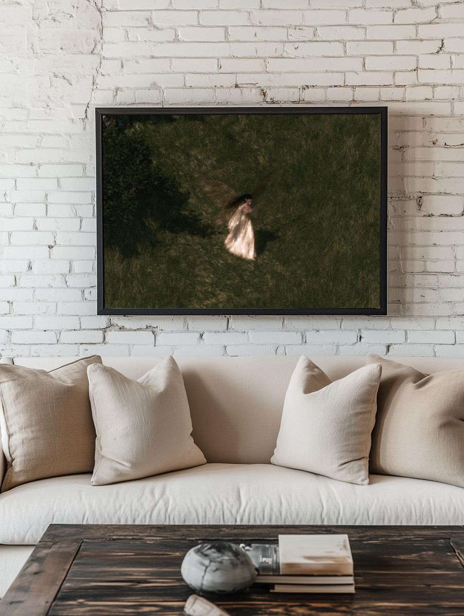 Winged Forest Figure Print. room preview