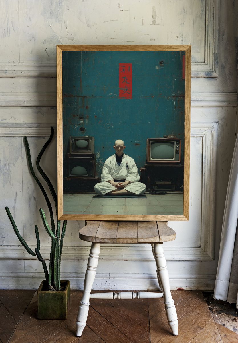 Meditation Room with Vintage TVs Poster. — room view 1