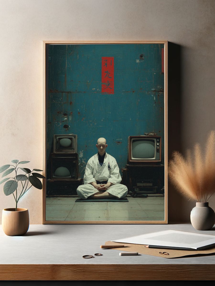 Meditation Room with Vintage TVs Poster. — room view 2