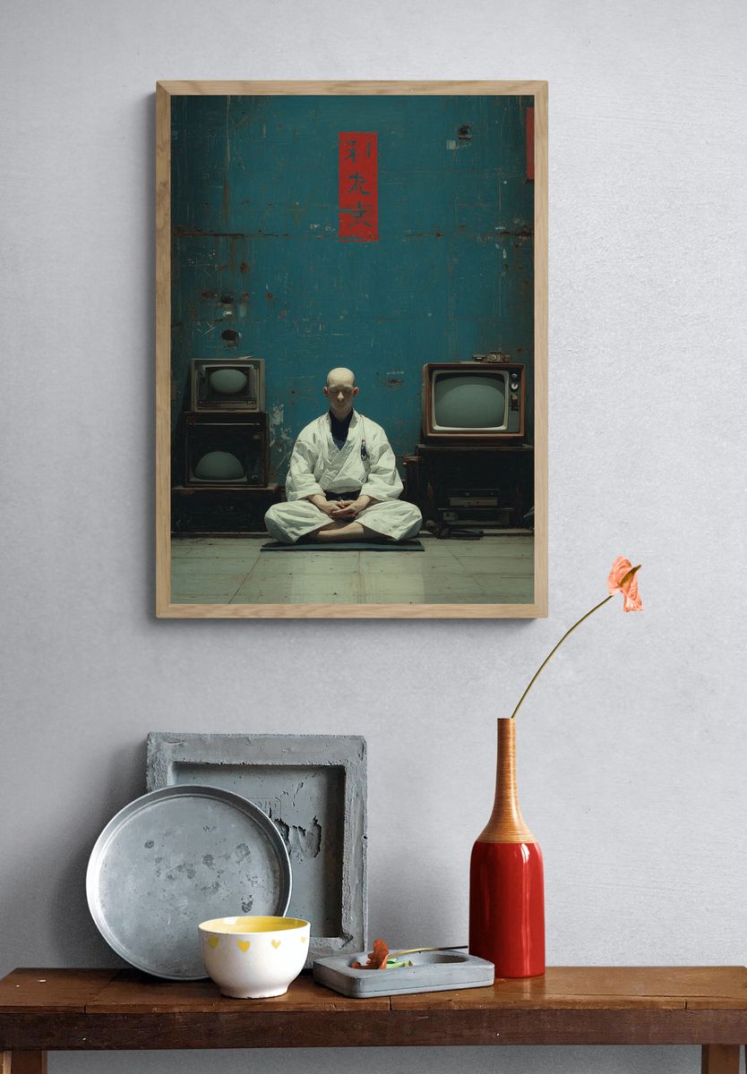 Meditation Room with Vintage TVs Poster. — room view 3