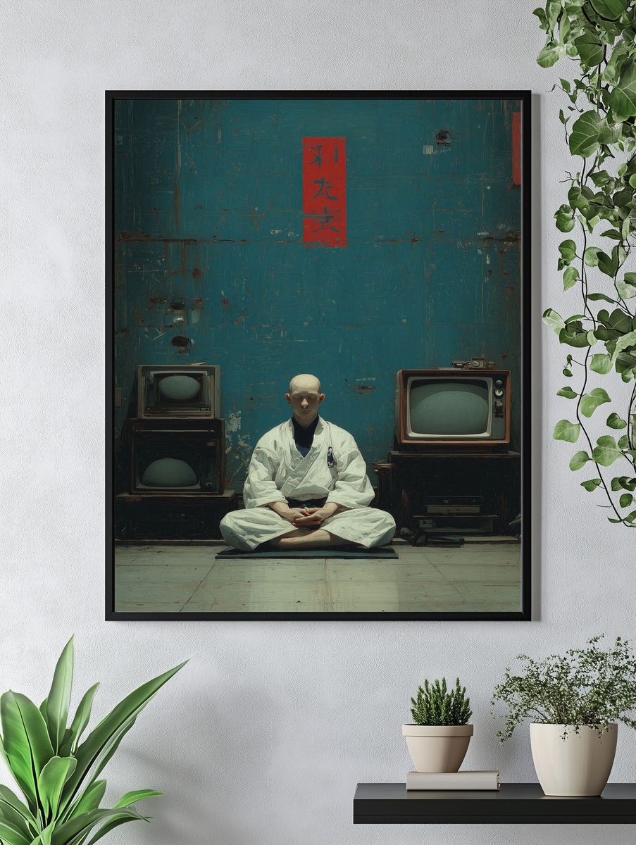 Meditation Room with Vintage TVs Poster. — room view 4