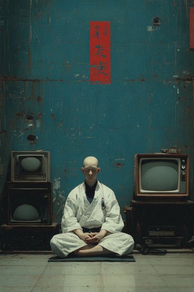 Meditation Room with Vintage TVs Poster.