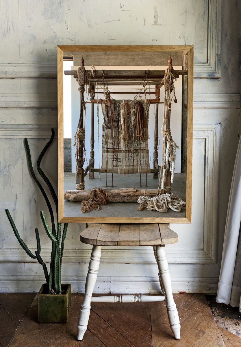 Rustic Loom Textile Sculpture Poster. room preview
