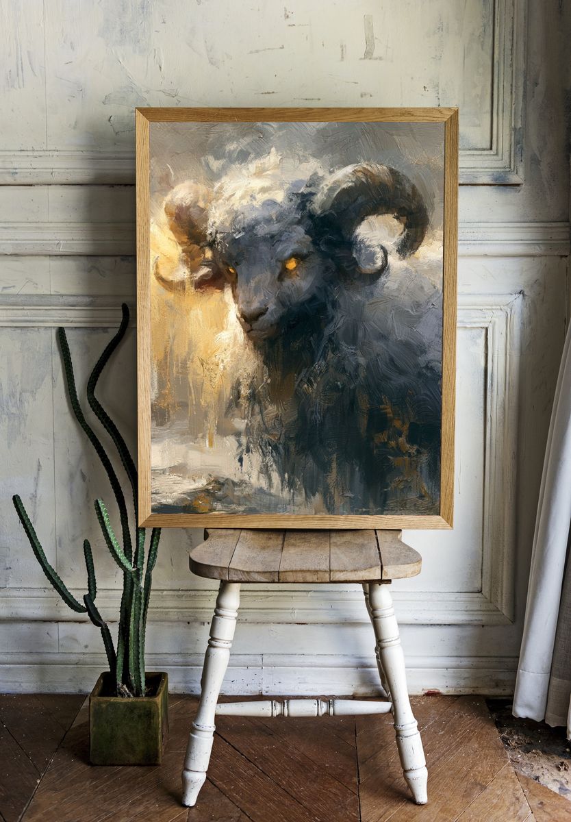 Ram Portrait Fine-Art Poster. — room view 1