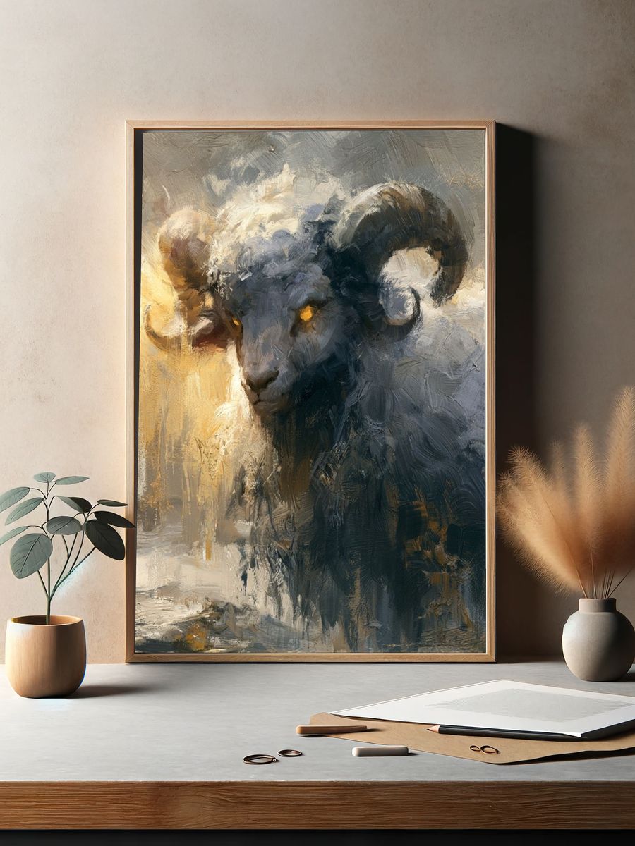 Ram Portrait Fine-Art Poster. — room view 2