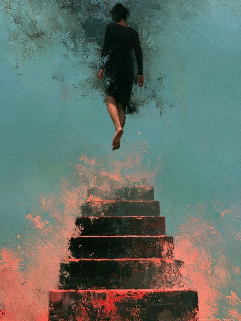 Floating Figure Surrealism Print. poster detail