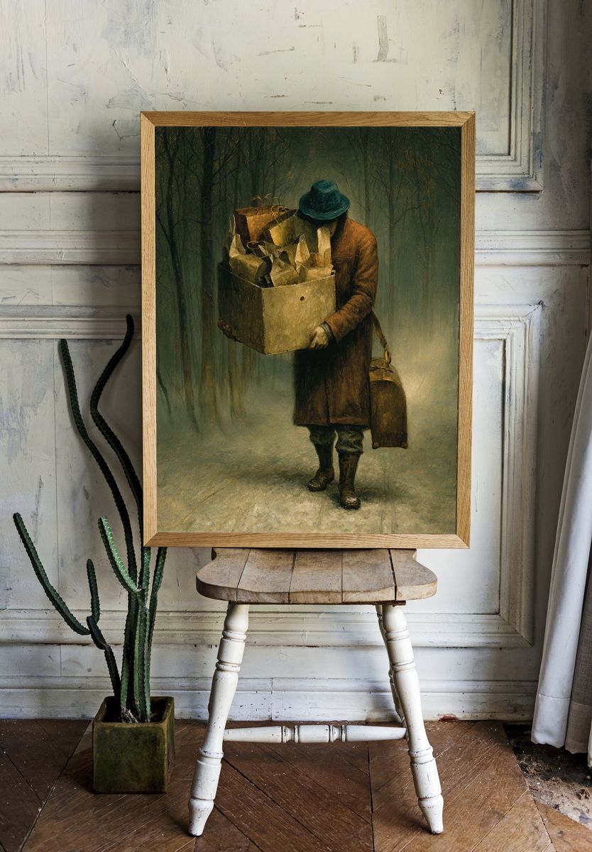 Misty Forest Wanderer Fine-Art Poster. room preview