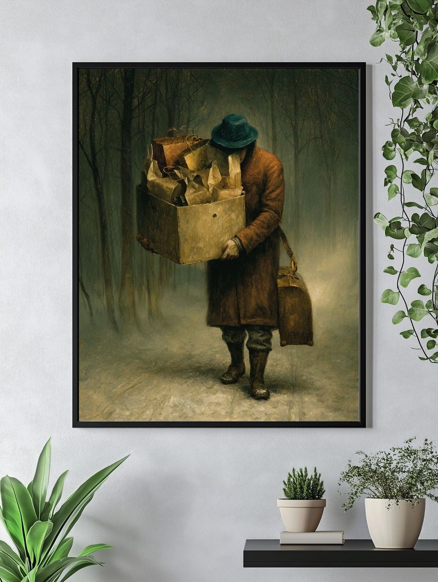 Misty Forest Wanderer Fine-Art Poster. — room view 4