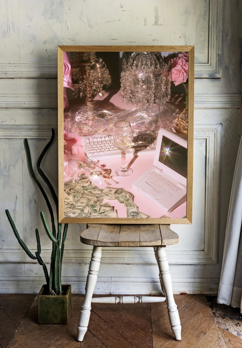 Pink Glam Still Life Poster. — room view 1