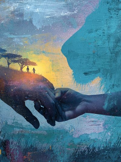 Unity at Sunset Contemporary Print. poster