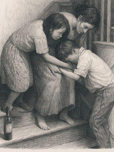 Family Embrace Sketch Poster.
