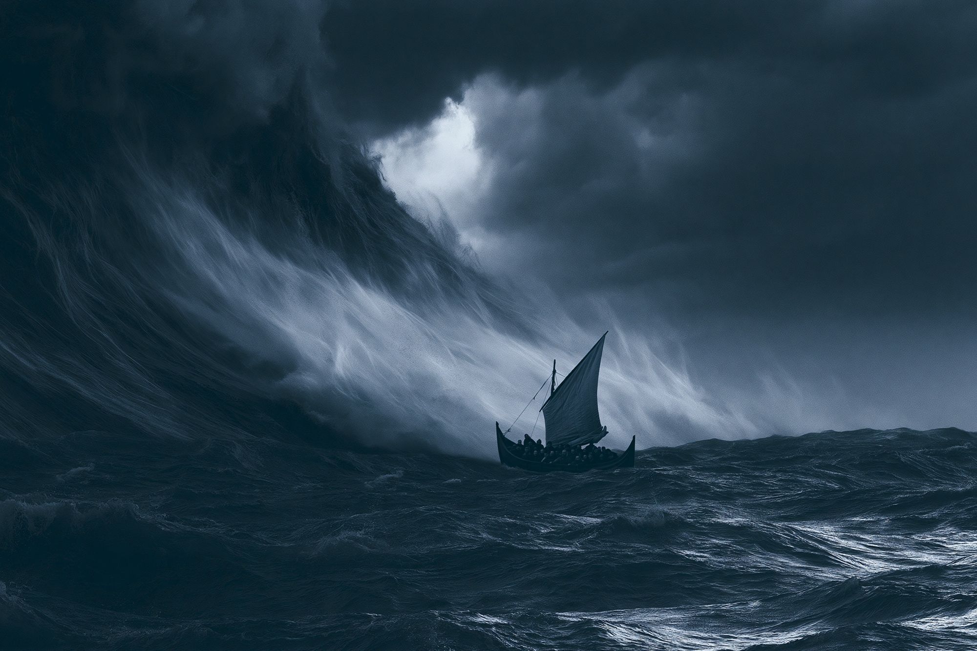 Stormy Viking Sea Poster. poster — fine-art art