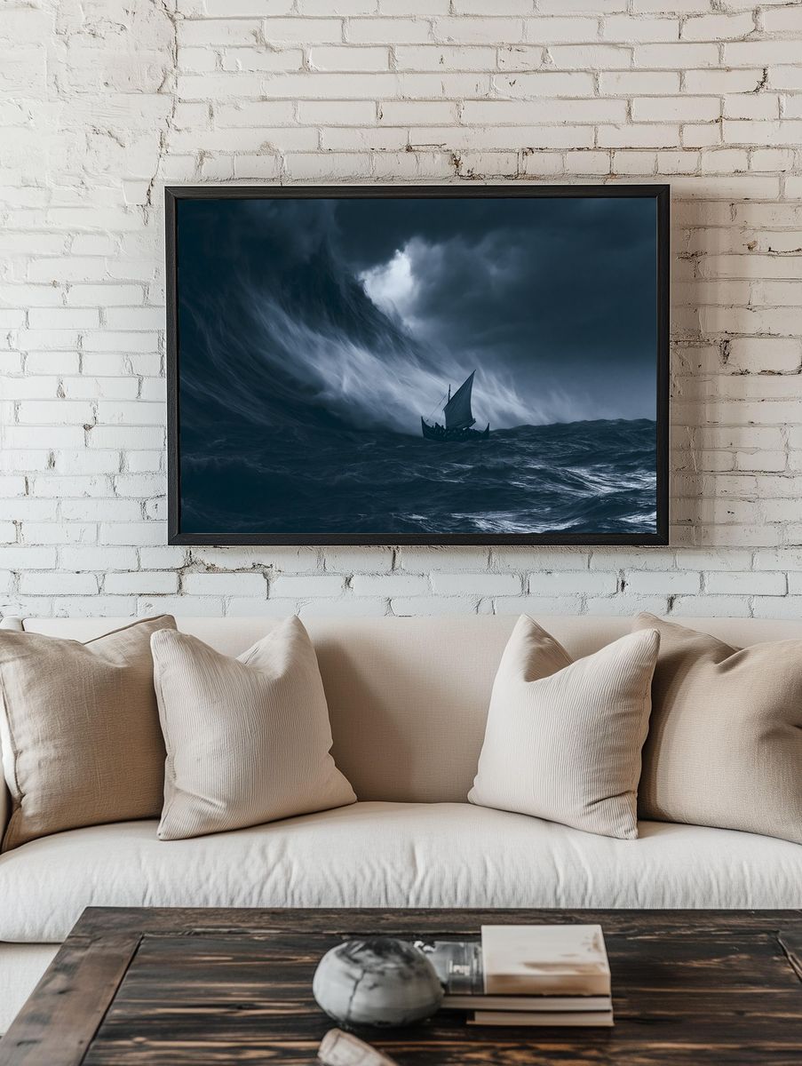 Stormy Viking Sea Poster. room preview