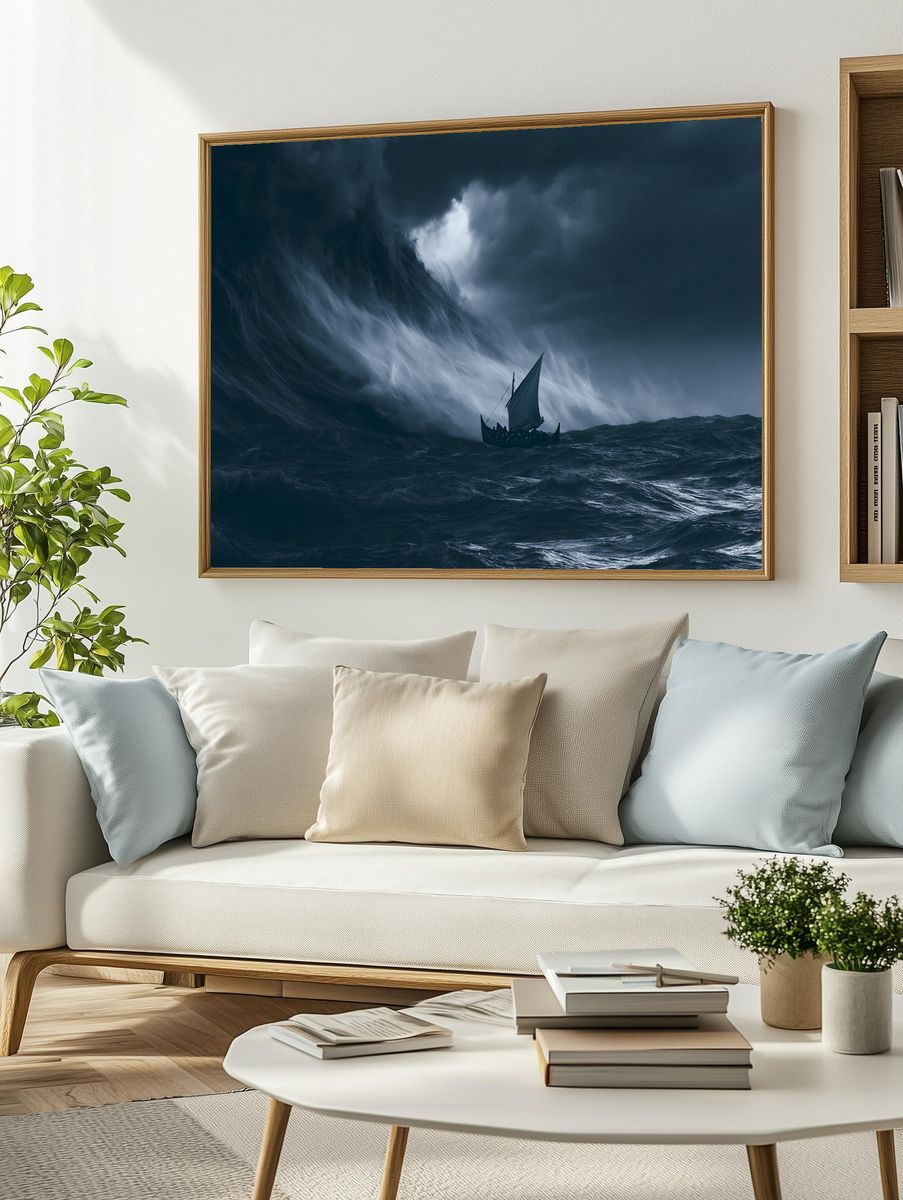 Stormy Viking Sea Poster. — room view 2